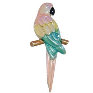 Vintage Enamel Pastel Parrot Brooch